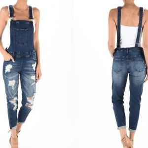 [NATURE DENIM byKANCAN] Stretch Distressed overall